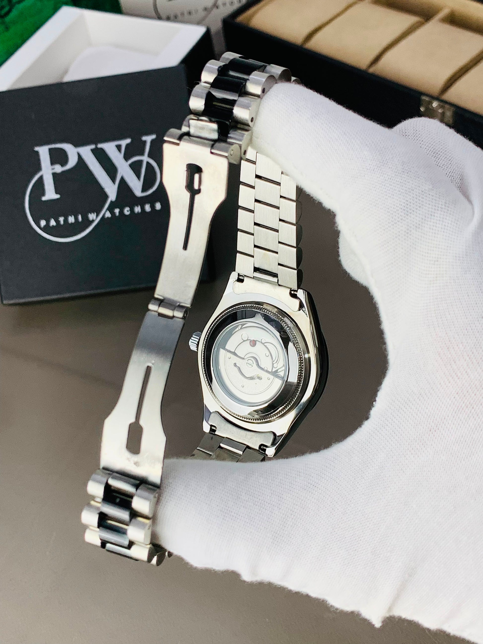 Arabic Two Tone Model (White) Patni Watches